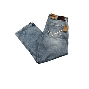 T.K.‎ Axel Jeans Mens 38x30 Slim Boot Stretch Western Blue Denim Whiskered NWT